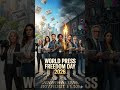 “Shaping a future at peace:Promoting press freedom for human rights,development, and security.”