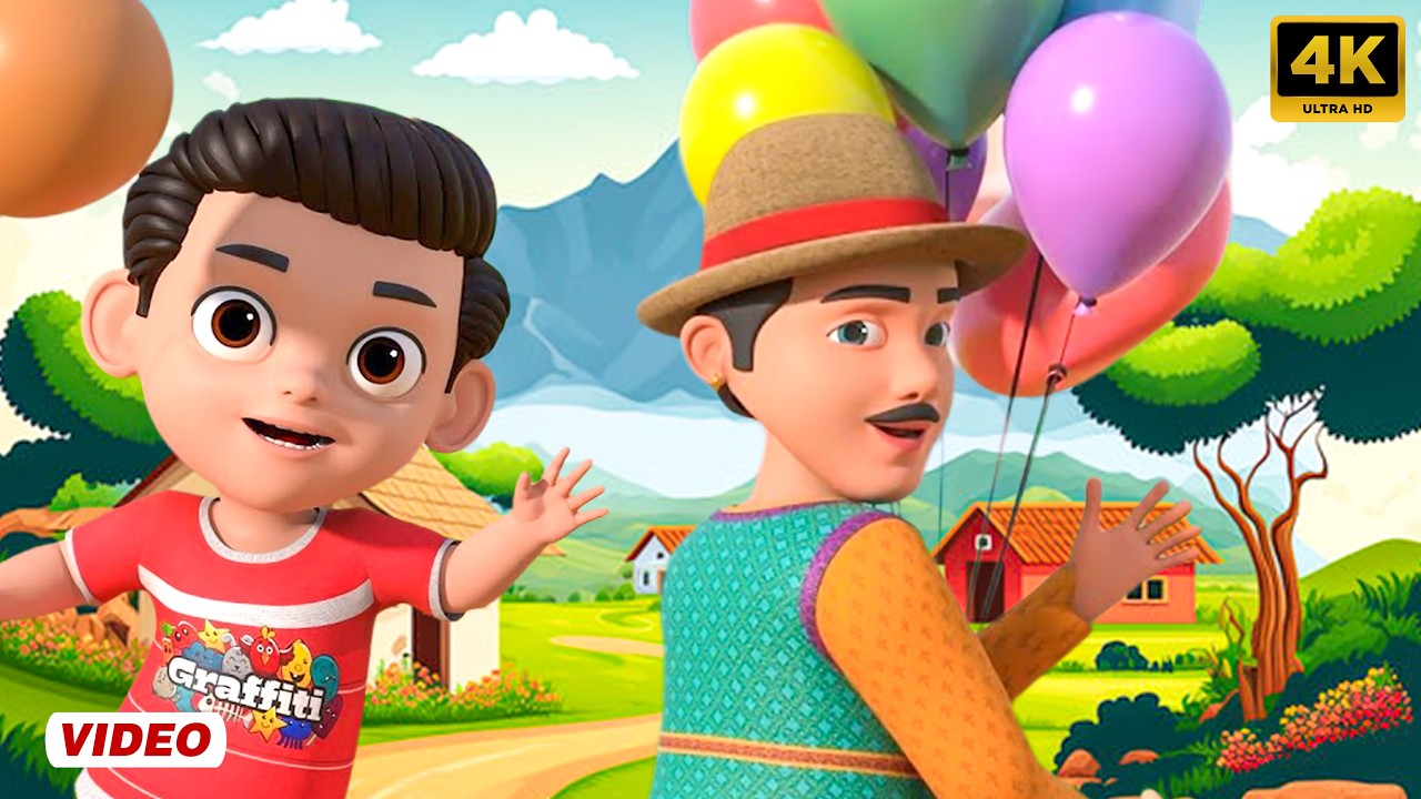 गुब्बारे वाला - Gubbare Wala | Hindi Baby Poem - Rhymes for Kids and Toddlers | Hindi Balgeet | Taj