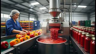 Inside a Bell Pepper Factory How Millions of Peppers Are Sorted & Turned Into Paste! (Full Process)