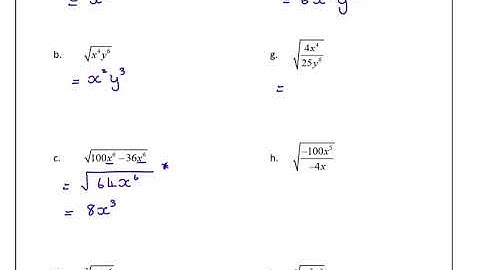 Grade 8/9 Square and Cube Roots Video 3 Excerise Memo