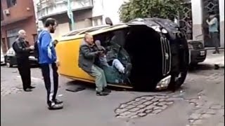 Un taxista atrapó al ladrón que le robó el auto y lo chocó - Café de la Tarde