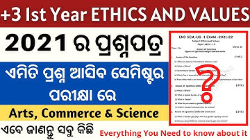 +3 1st Semester Ethics and Values Questions Paper 2021-22 || AECC-1.5 || Ethics and Values