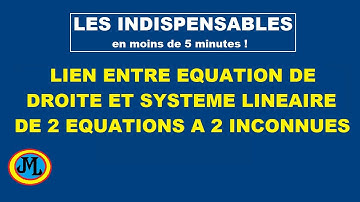 Lien entre équation de droite et résoudre un système linéaire de 2 équations à 2 inconnues.