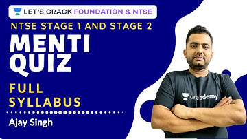 Menti Quiz | Full Syllabus | NTSE Stage 1 & Stage 2 | Ajay Singh