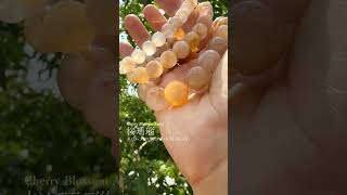高品質]チェリーブロッサムアゲートブレスレット/桜瑪瑙（約11mm玉