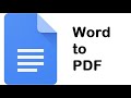 How To Convert Word To PDF in Google Docs