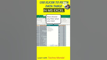 Excel filter data set with slicer