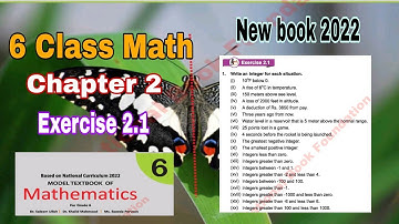 Class 6 Math chapter 2 Exercise 2.1 | integers | math  6 class chapter 2 | ilmi darasgah