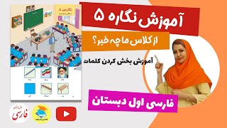 آموزش نگاره ها کتاب فارسی اول دبستان (آموزش نگاره 5 فارسی اول ابتدایی) از کلاس ما چه خبر صفحه 12