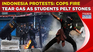 Indonesia Riot Police Clash With Students| Stones Pelted, Tear Gas Fired| Protests Over MP Salaries