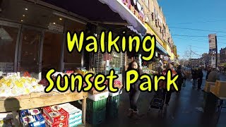 ⁴ᴷ Walking Tour of Sunset Park, Brooklyn, NYC - 8th Avenue from 62nd Street to 50th Street