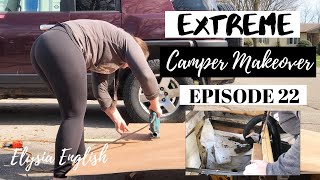 Extreme Camper Makeover | Window & Wall MORE DEMO | Mold...!! | OPPS Spray painting the truck?!?!