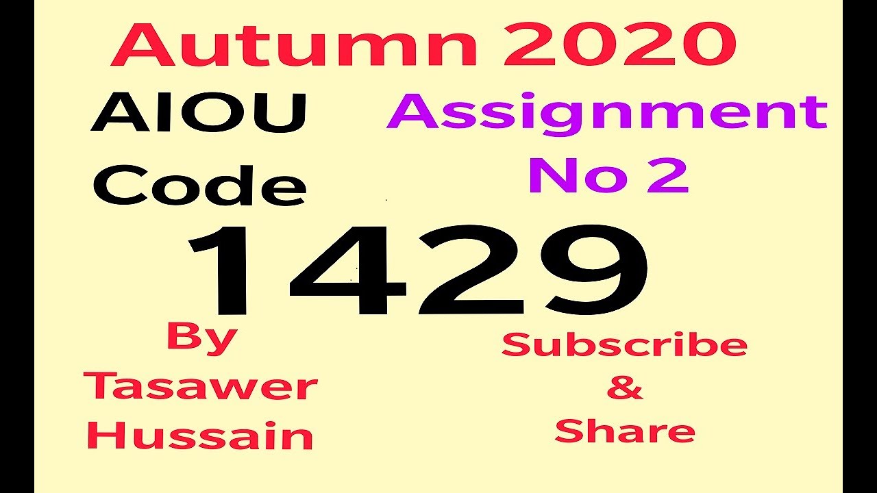 aiou 1429 solved assignment autumn 2020