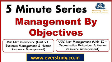 Management By Objective | 5 Minute Series | NTA UGC Net Commerce & Management