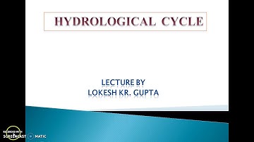 Hydrological cycle Lecture