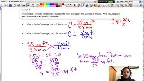 Engage NY 8th Grade Math Module 4 - Lesson 11 - Constant Rate