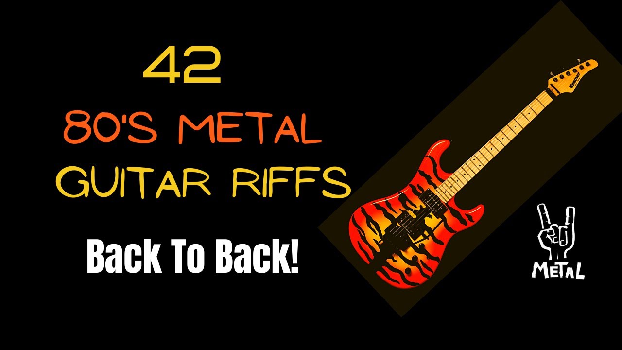 42 Eighties Metal Guitar Riffs Back To Back! - YouTube