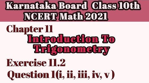 Question 1 Ex 11.2 Chapter 11|Intro To Trigonometry class 10|Karnataka Board NCERT Math#10classmath