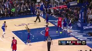 Joel Embiid and Marcus Morris Altercation Los Angeles Clippers @ Philadelphia 76ers