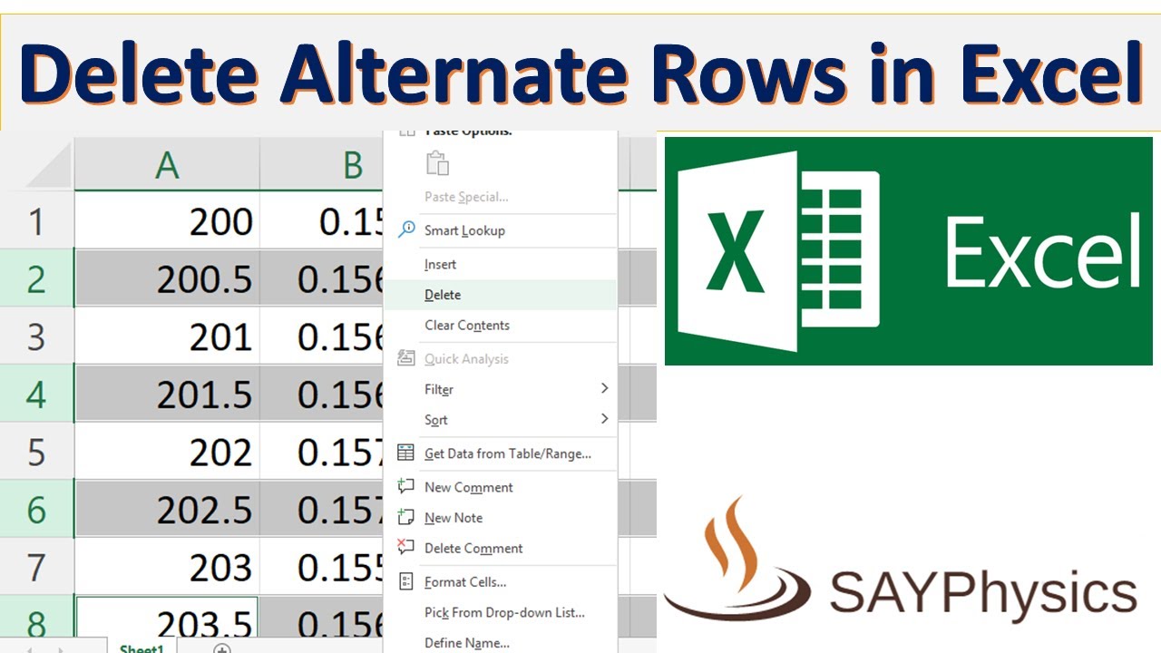 How To Delete Alternate Rows In Excel YouTube