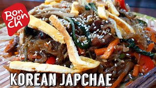 Korean Japchae (ala BONCHON) | Easy Steps | StirFried Noodles | Flordeliza MeloPerez | (잡채) | #19