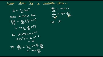 Work Done by a Variable Force Derivation for JEE and NEET