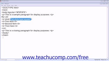 HTML5 and CSS3 Tutorial Bulleted (Unordered) Lists Training Lesson 6.2