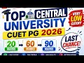 35-50 Marks Me Central University 😱 CUET PG 2026 Lowest Cutoff #cuetpg