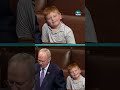 Congressman’s son makes faces during his dad’s speech