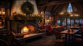 Christmas Coffee Shop Fireplace & Music |  Work & Study Background Music | Live ?