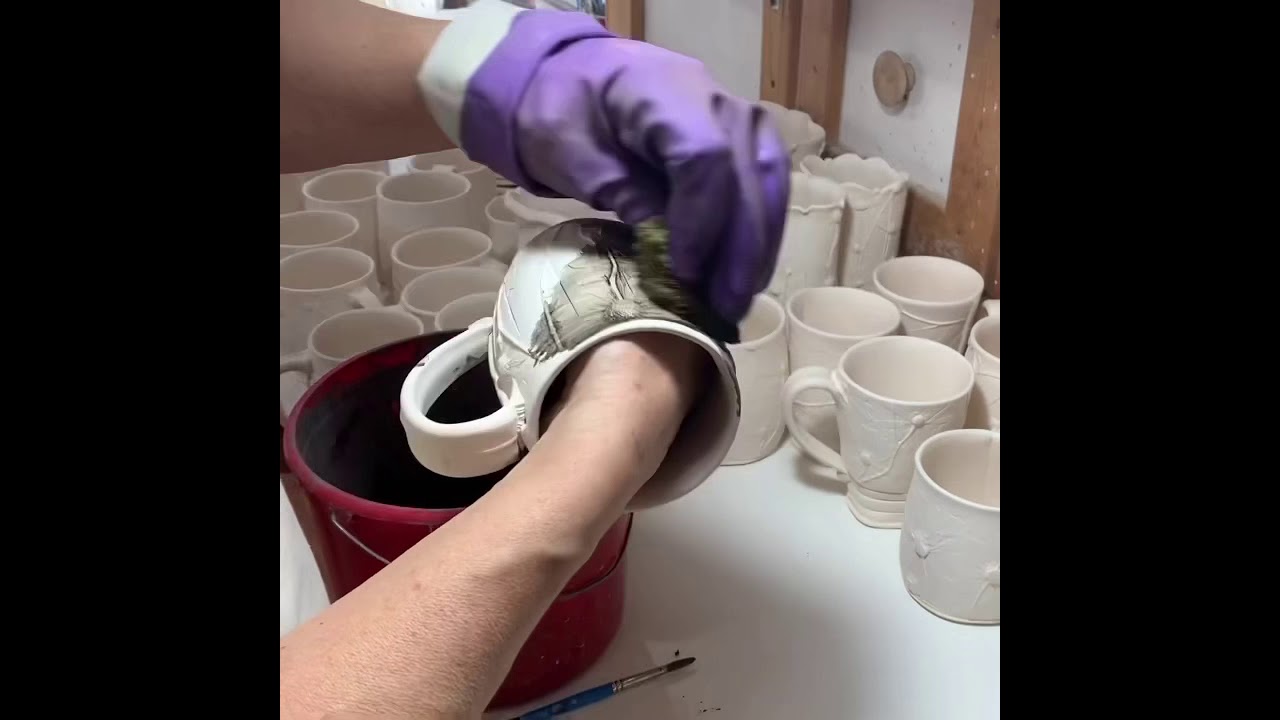 Inlaying on bisque ware