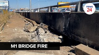 WATCH | Joburg&#39;s M1 bridge fire exposes ongoing battle against cable thieves