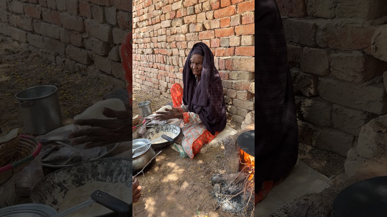 Aloo Palak Recipe in Traditional Style by Old Ama Jaan in the Village 