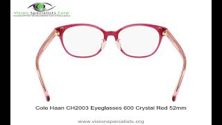 Cole Haan CH2003 Eyeglasses 600 Crystal Red 52mm