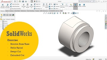 Solidworks Tutorial_ Helix/Spiral_Swept Cut_Revolve Boss/Base #solidworkstutorials #3dmodeling