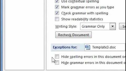 How to turn off showing spelling and grammar mistakes Word