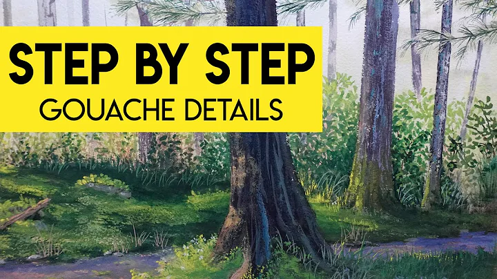 How I paint LOTS of detail with GOUACHE - Forest P...