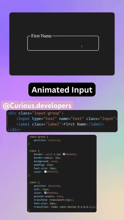 Animated input in html #html #css #javascript #development #programming ...