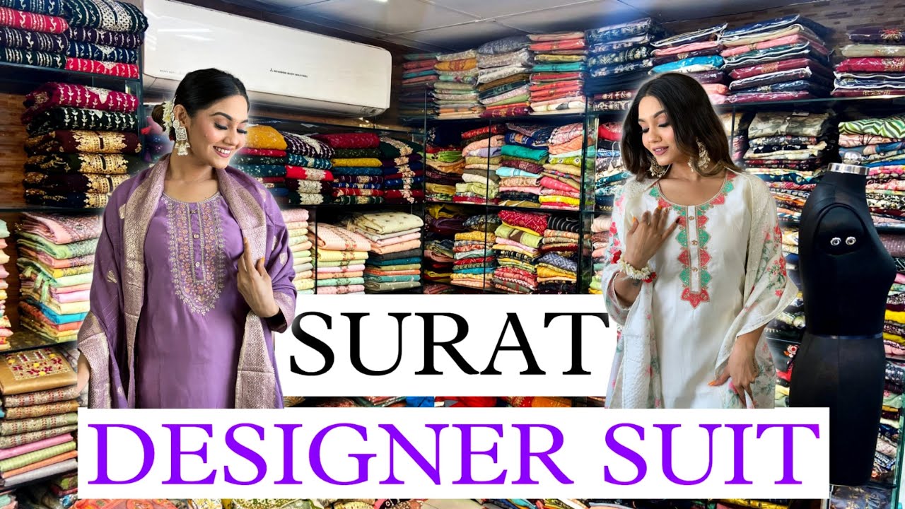 SURAT SUITS MANUFACTURE 3 PIECE SET WHOLESALE MARKET SURAT BRANDED KURTI SUIT MANUFATURE