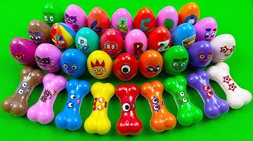 Rainbow SLIME 🌈 Look Numberblocks, Alphablocks, Alphabet Lore with Eggs, Bones! Fun Moments ASMR 💖