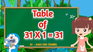 Table of 31 | Learn Multiplication Table of Thirty One | 31 ka Table | 31 ka pahada | Baba Kids