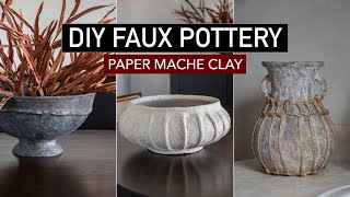 PAPER MACHE CLAY HOME DECOR DIY HACKS (vase, vintage pottery, bowls)