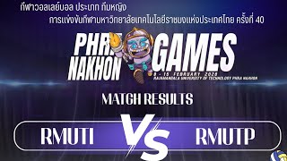 การแข่งขัน(คู่ที่25) ประเภทหญิง มทร.อีสาน RMUTI VS มทร.พระนคร RMUTP