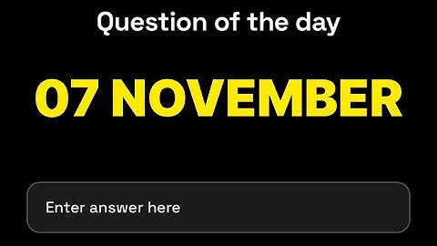 Dropee Question of the day 07 November | Dropee Question of the day Today | #dropee |