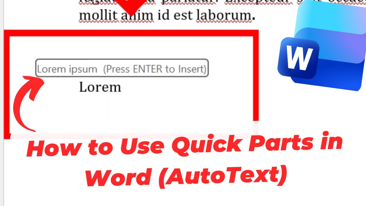 How to Use Quick Parts in Word (AutoText) YouTube