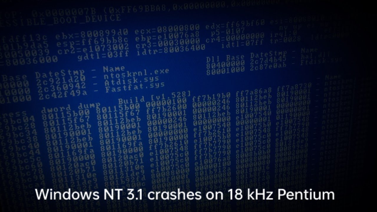Windows nt 3 1 on 18 khz pentium bsod youtube