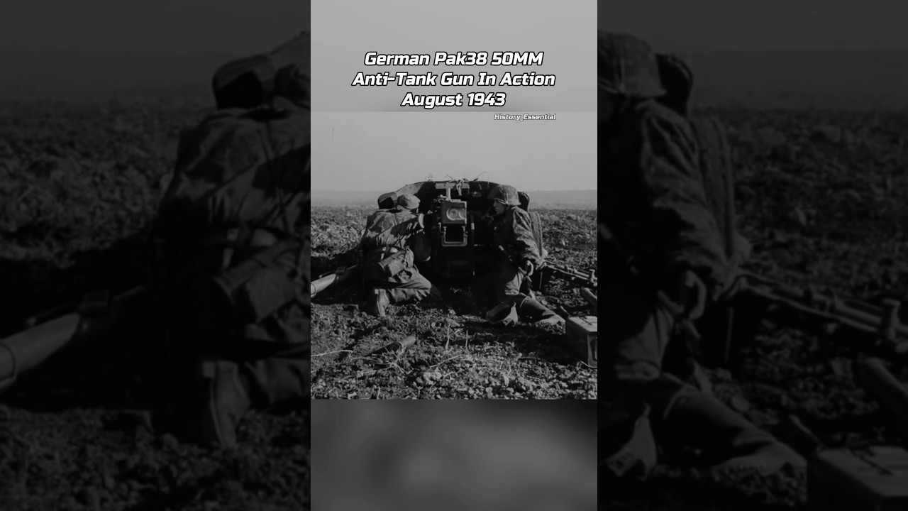 German Pak38 50MM Anti-Tank Gun In Action 