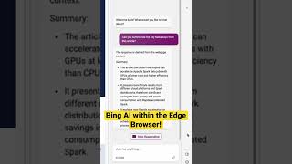 bing ai with the edge browser! #shorts #microsoftbing #bingai #edgebrowser