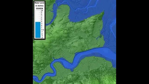 Wolfville, Nova Scotia flood model - 0 to 10 m relative to CGVD28 - planometric view
