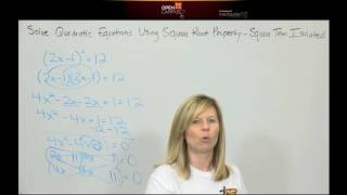 17 3B Solve Quadratic Equations Using Square Root Property When Squared Term is Isolated